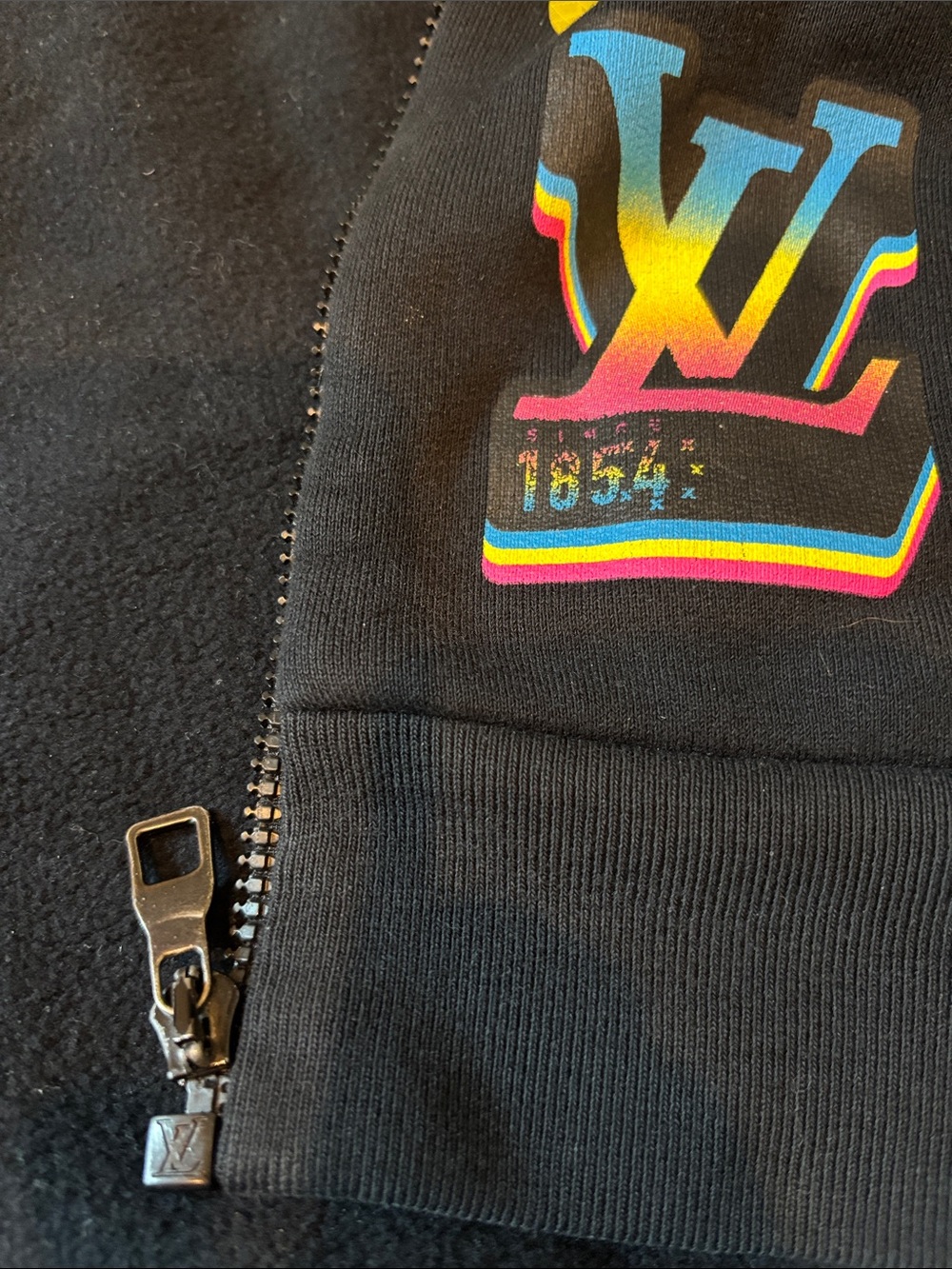 AUTH Louis Vuitton 2023 Jazz Multi Logo Zip Hoodie, Good Used Condition, M - Picture 13 of 15